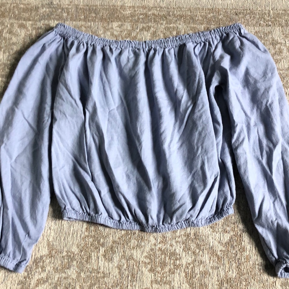 Blue Brandy Off the Shoulder Top